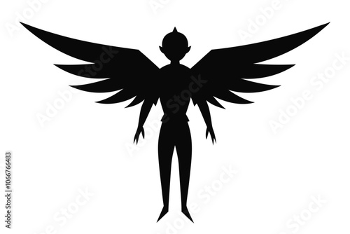 Angel Silhouette | isolated vector illustration on white background