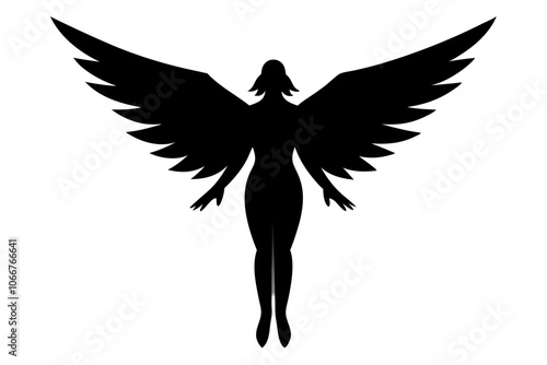 Angel Silhouette | isolated vector illustration on white background