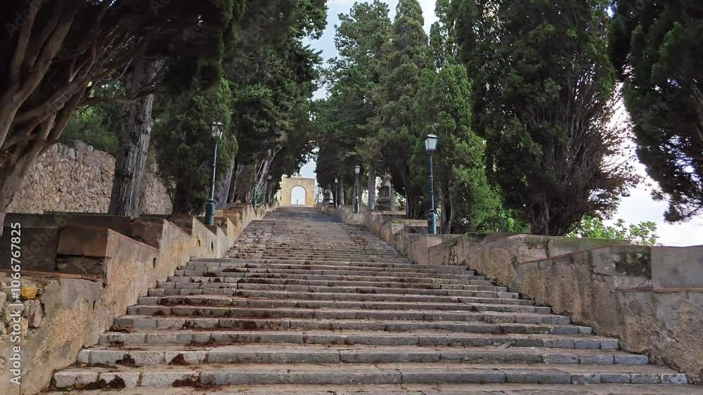 stairs of the sanctuary of sant salvador in arta mallorca stairs of the sanctuary of sant salvador in arta mallorca