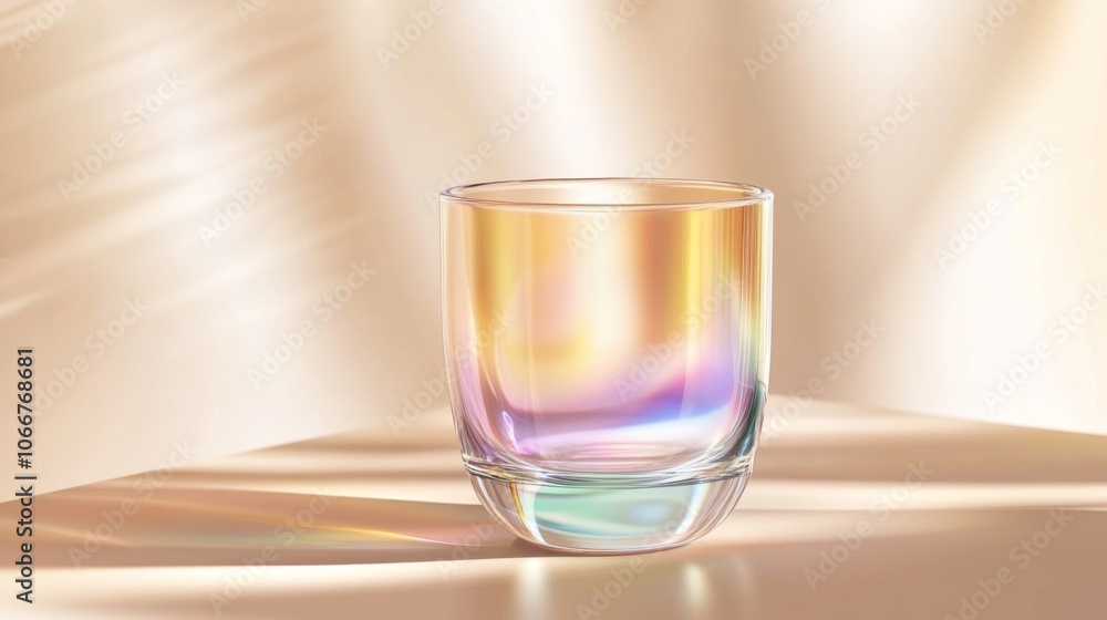 Colorful Glass Cup with Soft Light Reflection Colorful Glass Cup with Soft Light Reflection