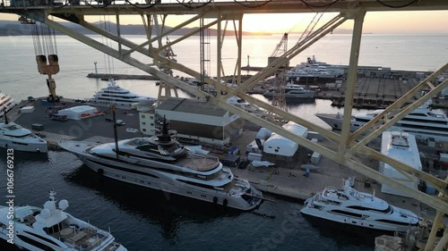 Areal view on the old ship crane