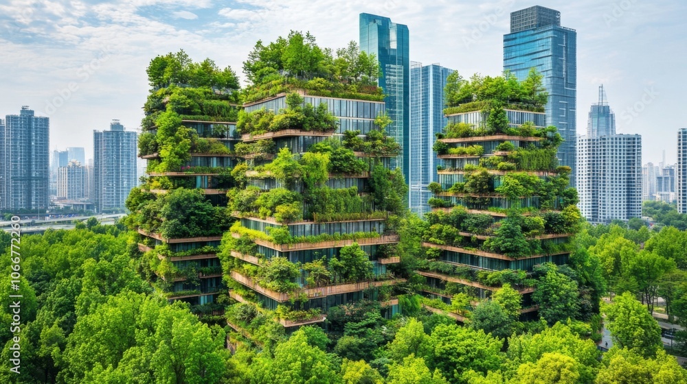 Fototapeta premium Green Architecture in Urban Landscape