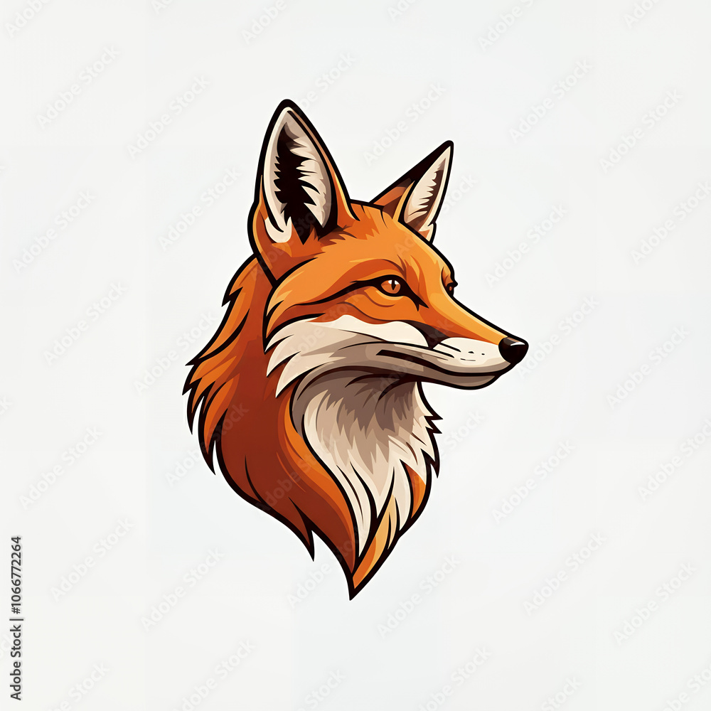 Obraz premium Majestic Red Fox Head Illustration