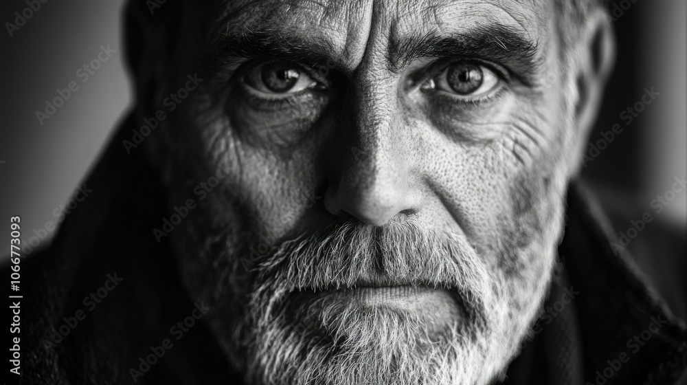 Obraz premium Wise Aging Face with Texture