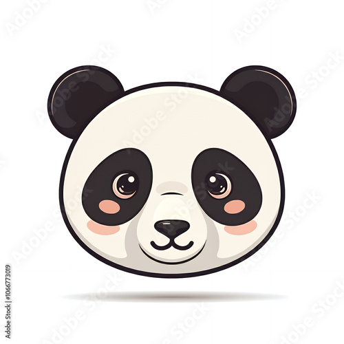 Cute Panda Face Illustration