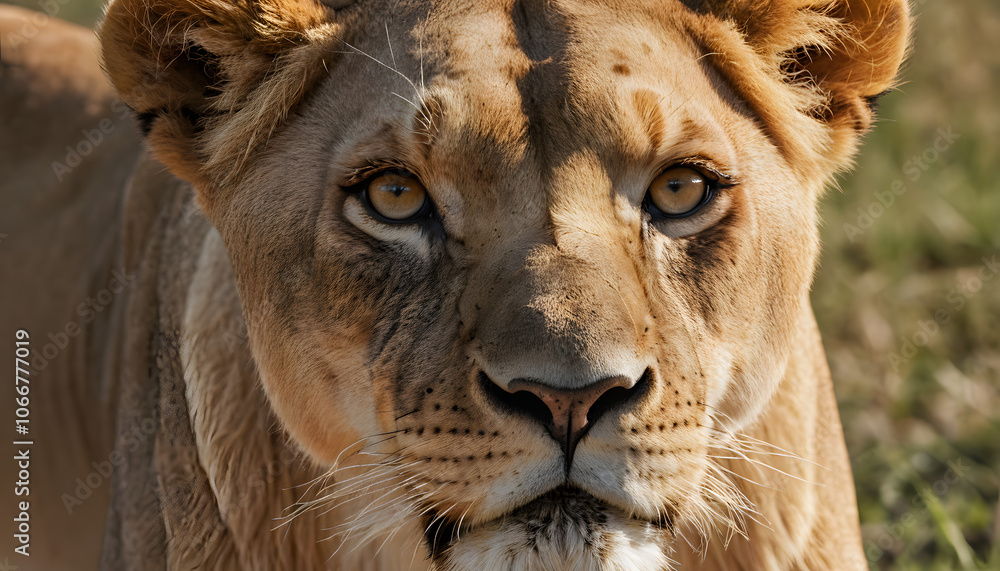 Fototapeta premium a close up of a lion