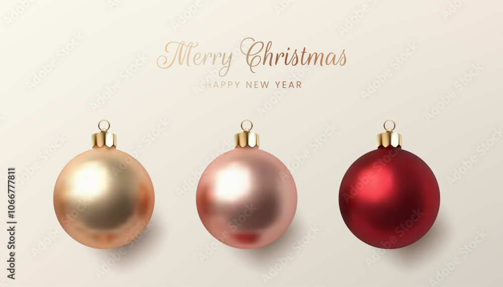A festive 3D illustration featuring shiny Christmas balls in pink, red, and gold. The glossy, round ornaments are isolated on a white background, perfect for holiday decor and greeting cards. Not AI. A festive 3D illustration featuring shiny Christmas balls in pink, red, and gold. The glossy, round ornaments are isolated on a white background, perfect for holiday decor and greeting cards. Not AI.