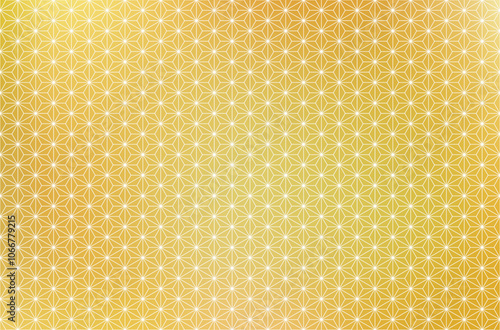 金色グラデーション背景の麻の葉模様