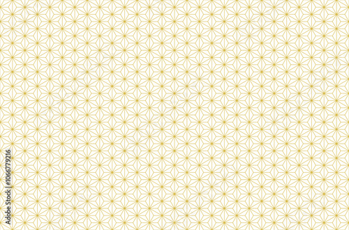 金色の麻の葉模様のシームレスパターン背景