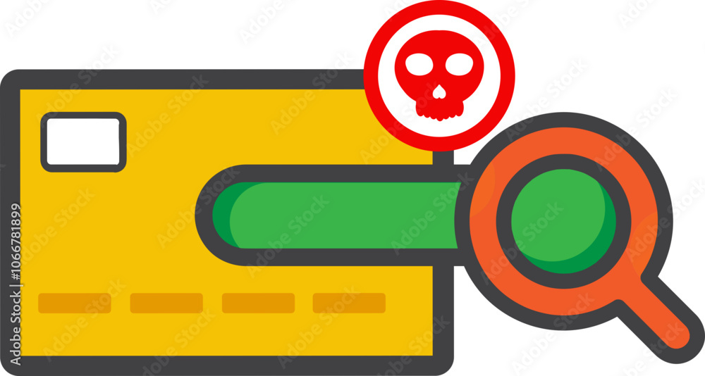 Naklejka premium card payment with skull icon