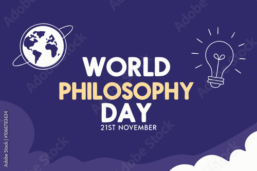 World Philosophy Day 21 st November, vector art illustration 