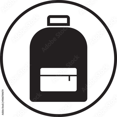 Backpack, School bag flat Icon. Back to School Concept Vector. Sign bag for school children, student, travel and hiking tourist symbol. Suitable for website design isolated on transparent background.