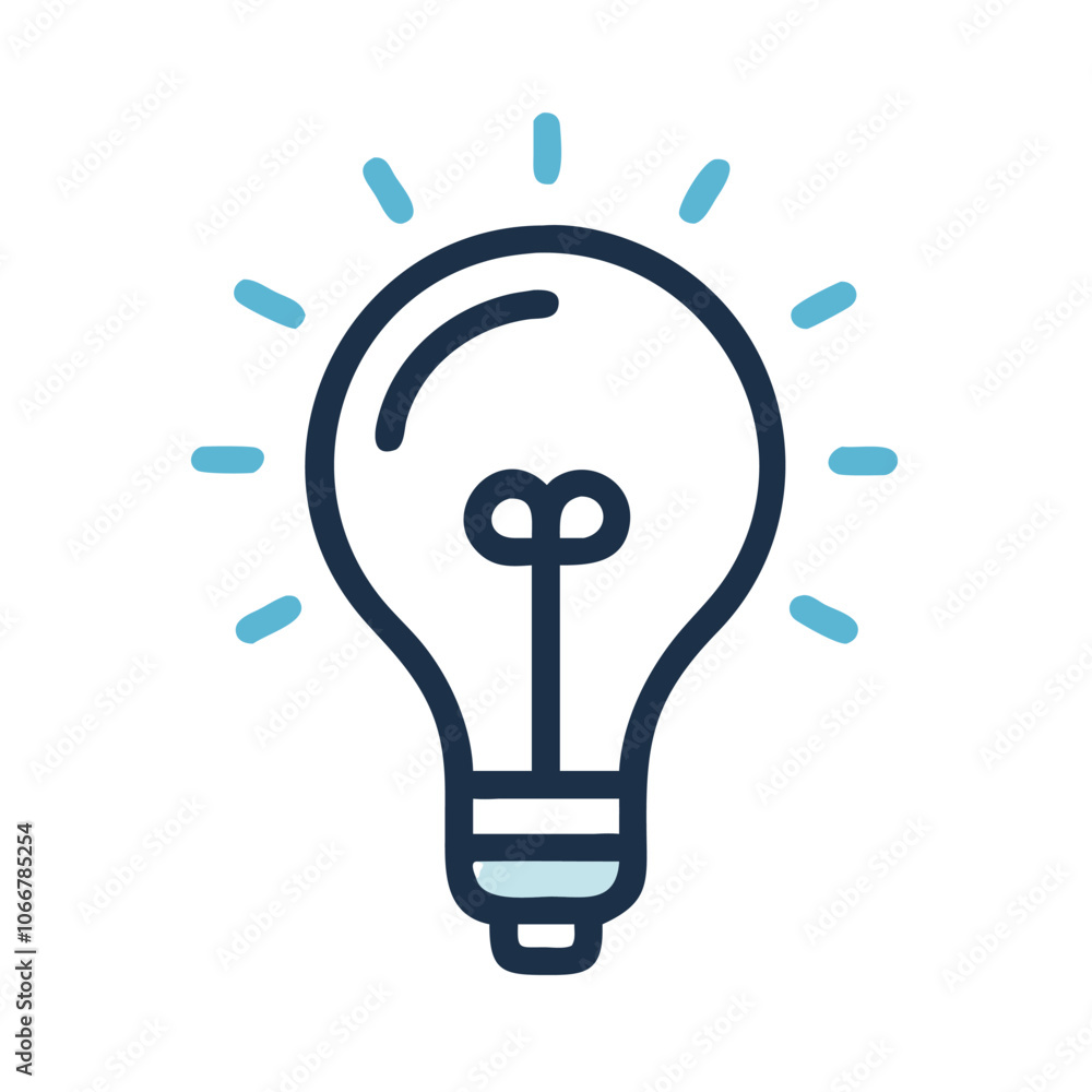 Light Bulb Outline Icon with Glowing Effect, Black outline of a light bulb with glowing lines, symbolizing ideas, creativity, and innovation, suitable for concepts of inspiration and knowledge.
Light Bulb Outline Icon with Glowing Effect, Black outline of a light bulb with glowing lines, symbolizing ideas, creativity, and innovation, suitable for concepts of inspiration and knowledge.