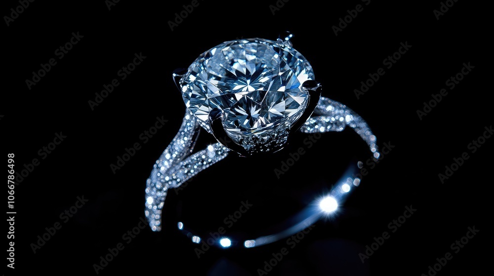 Close-up image of a luxurious diamond ring, capturing the intricate details and brilliance of the diamond. The luxurious diamond ring serves as a stunning centerpiece with ample copy space. Close-up image of a luxurious diamond ring, capturing the intricate details and brilliance of the diamond. The luxurious diamond ring serves as a stunning centerpiece with ample copy space.