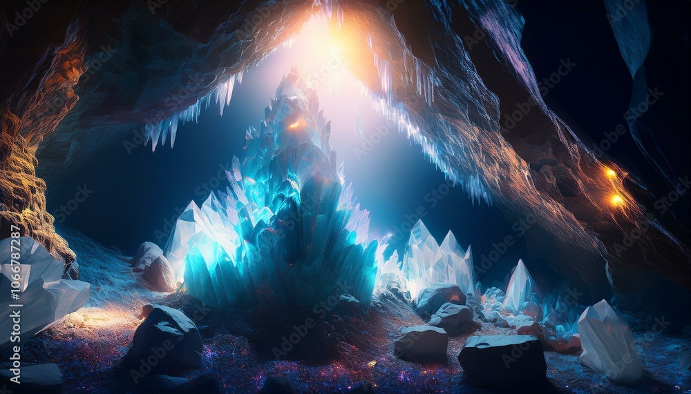 Obraz premium Witness the delicate balance of cave ecosystems.