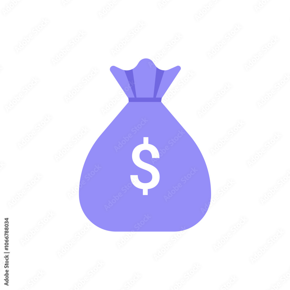 Money Bag With Dollar Sign In Flat Vector Illustration Symbolizing Wealth, Financial Success, And Prosperity, Isolated On White Background Money Bag With Dollar Sign In Flat Vector Illustration Symbolizing Wealth, Financial Success, And Prosperity, Isolated On White Background