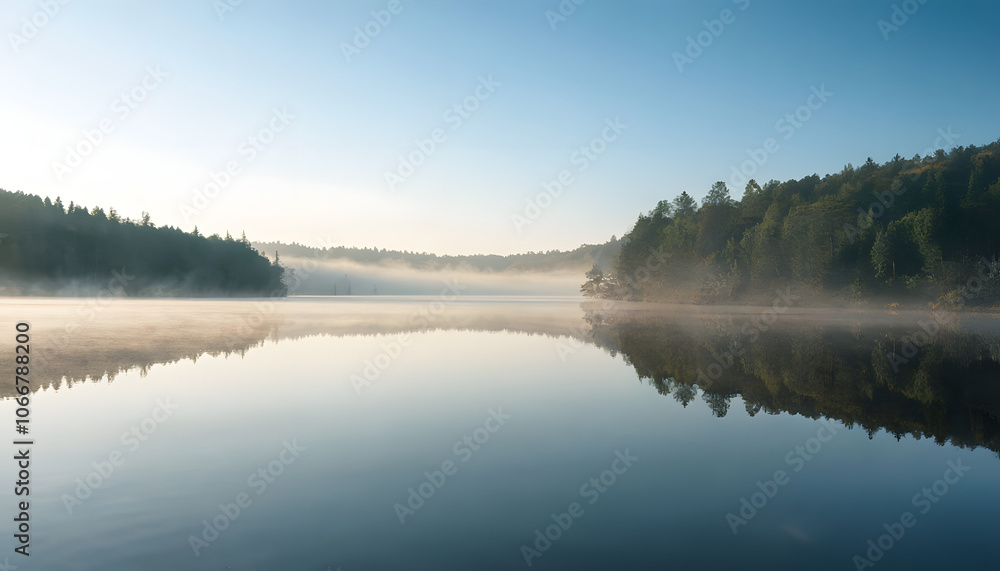 Fototapeta premium Lakes of Silkeborg Morning Reflection