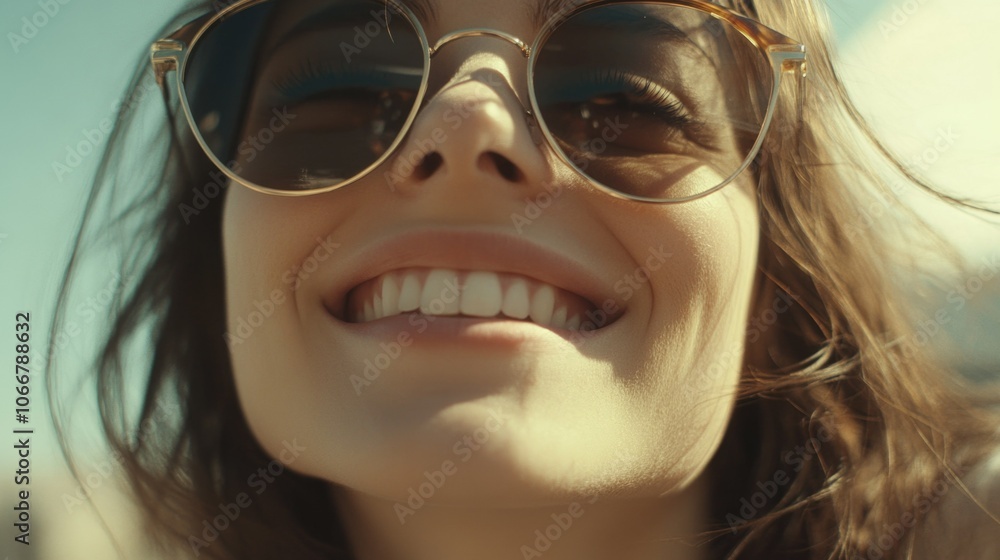 Summer Vibes: Happy Girl in Sunglasses Summer Vibes: Happy Girl in Sunglasses