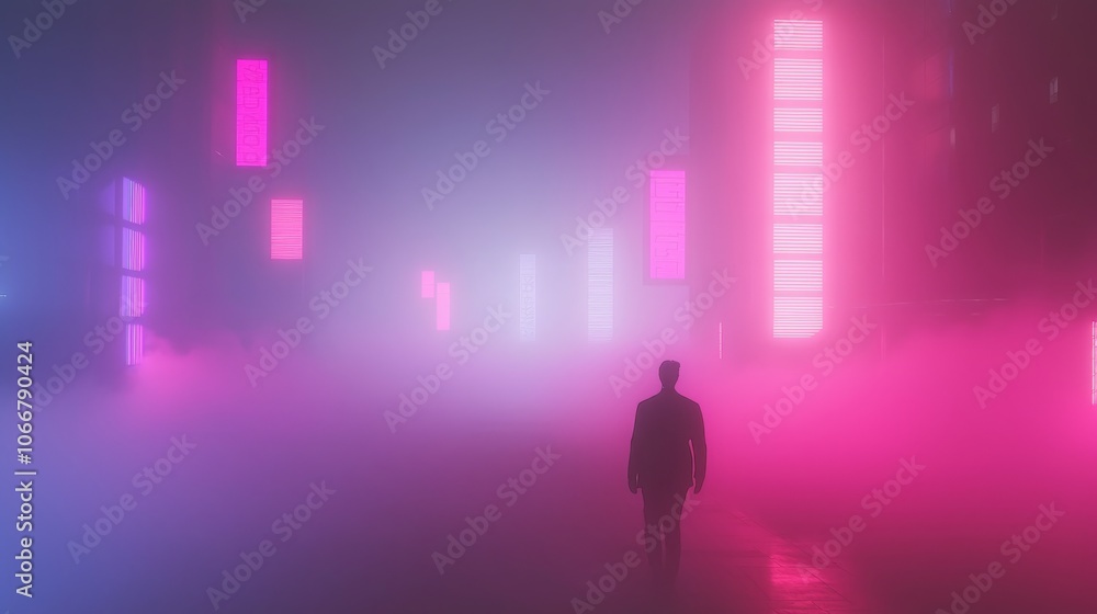 Futuristic Cityscape at Night with Neon Lights Futuristic Cityscape at Night with Neon Lights