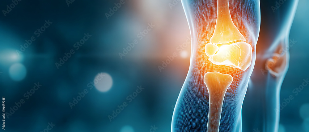 Closeup Xray of knee with visible patellar fracture Closeup Xray of knee with visible patellar fracture