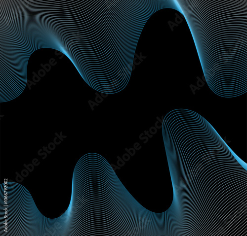 Wave abstract vector background.Wavy flowing curve pattern by colorful gradient blue and white backgroun.Vector abstract colorful flowing wave lines isolated background