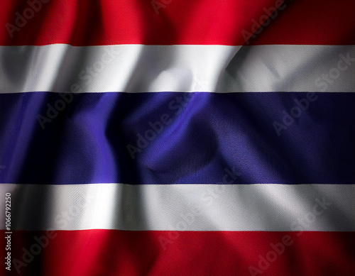 Free Download Thailand flag waving in the wind. Close up of Thailand banner blowing, soft and smooth silk. Cloth fabric texture ensign background. Use it for national day and country occasions concept - GFXLoad