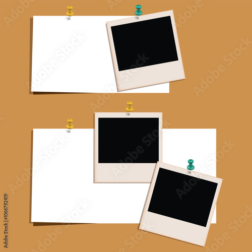 Memo paper set vector for decoration