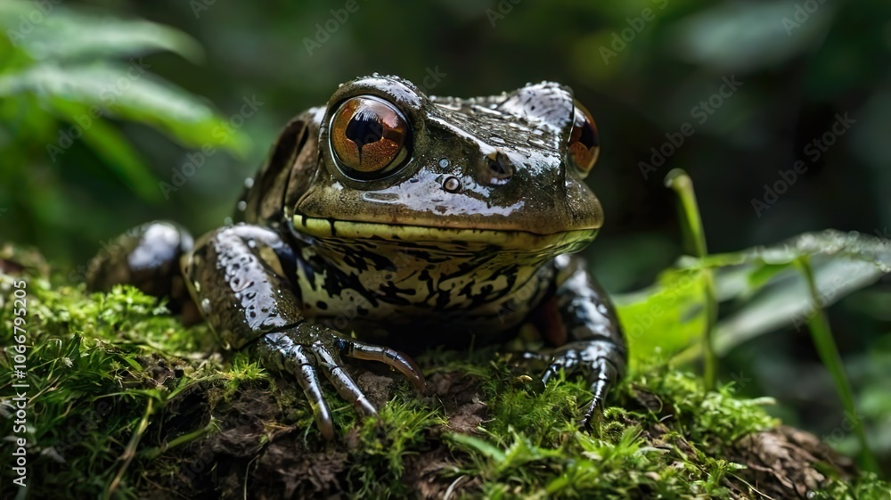 Fototapeta premium frog on the grass