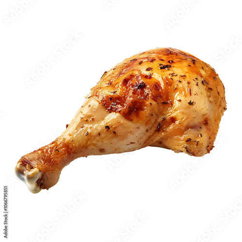 Roasted Chicken Leg on Transparent Background