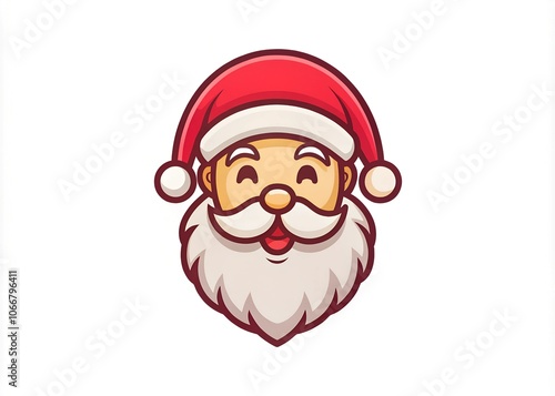 a colourful santa face logo icon with a on white background