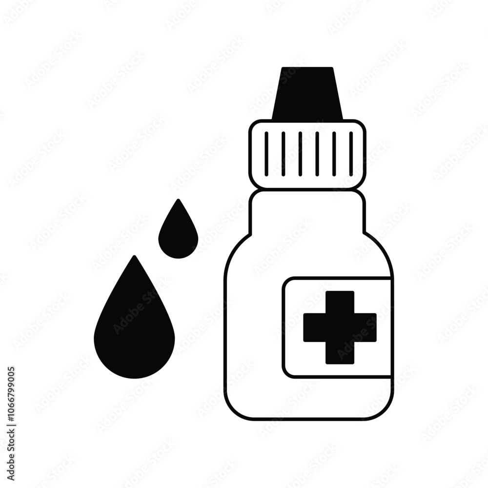 eye drop glyph icon with white background vector stock illustration eye drop glyph icon with white background vector stock illustration