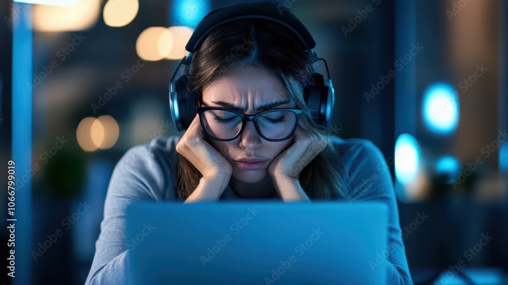 Focused call center worker looking for solutions to assist customers effectively and efficiently. Focused call center worker looking for solutions to assist customers effectively and efficiently.