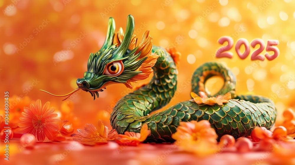 Happy new Year 2025 of the snake. The zodiac sign is a snake with a flower. Happy new Year 2025 of the snake. The zodiac sign is a snake with a flower.