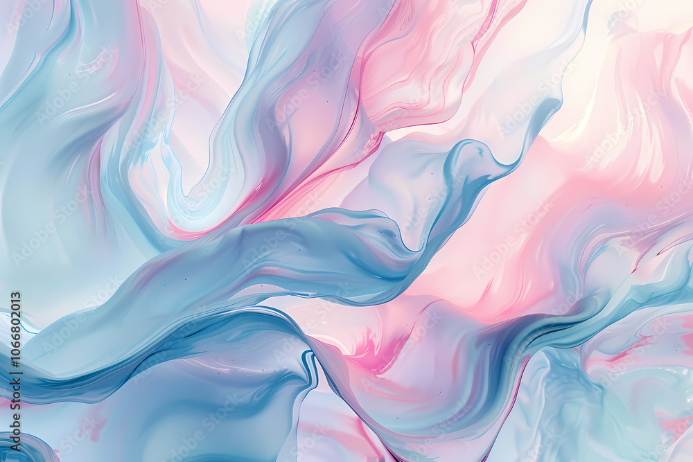 Abstract art featuring flowing pastel colors of blue and pink, evoking a serene and dreamy atmosphere. Abstract art featuring flowing pastel colors of blue and pink, evoking a serene and dreamy atmosphere.