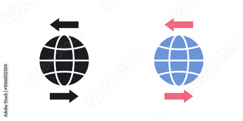 Import export icon in solid style.