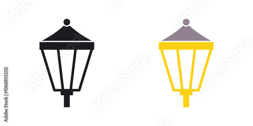 Street lamp icon in solid style.