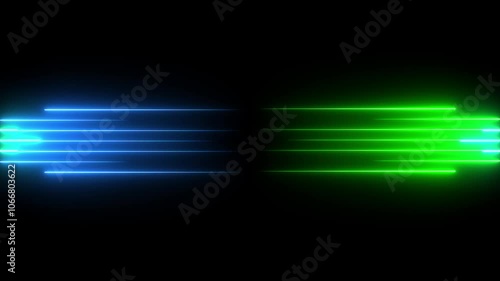 Abstract neon lights animated on a dark background. abstraction neon Lines moving down screen saver, background.