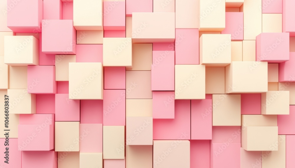 Pink and Beige Cubes. Pink and Beige Cubes.