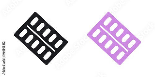 Blister drug pack icon in solid style.