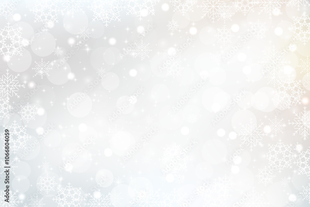Fototapeta premium Silver Christmas background with snowflakes. Christmas snowflake background. EPS 10