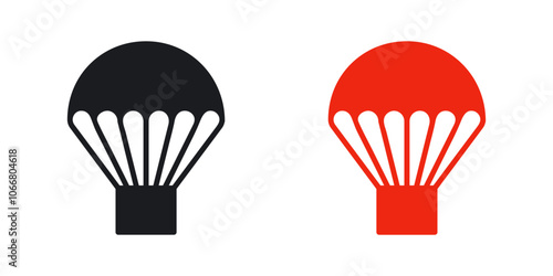 Parachute icon in solid style.