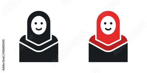 Muslim woman icon in solid style.