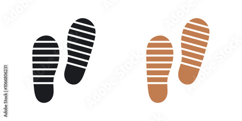 Shoe print icon in solid style.