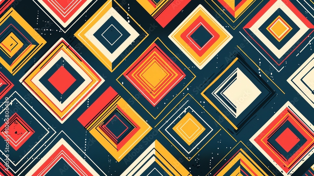 An abstract geometric pattern of overlapping squares. An abstract geometric pattern of overlapping squares.