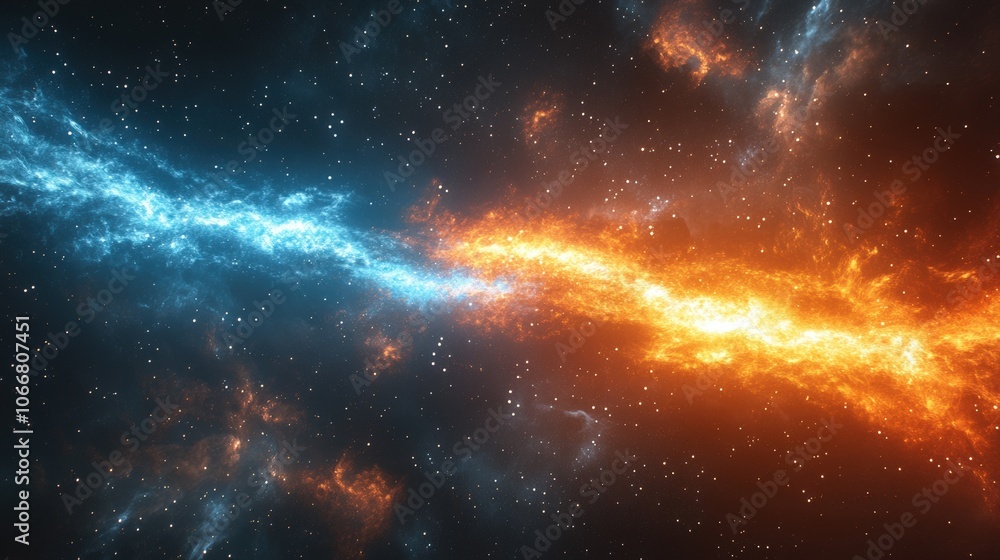 Fototapeta premium Celestial Trail Futuristic Light Speed Pursuit