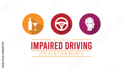 National Impaired Driving Prevention Month is observed every year on December. People Awareness concept. background, placard, banner template Vector illustration design.