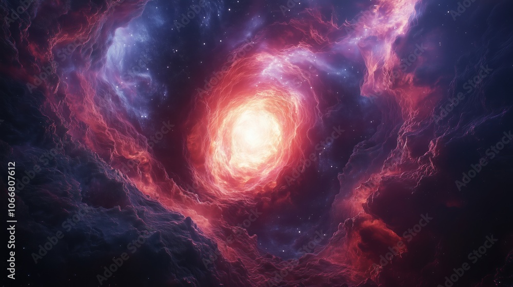 Galactic Tunnel Digital Passage Through Nebula Galactic Tunnel Digital Passage Through Nebula