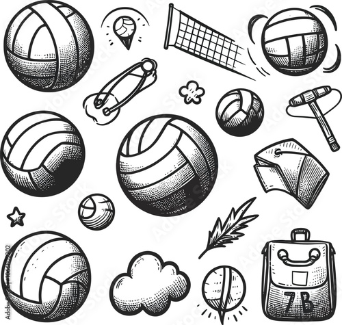 Voelyball doodle set