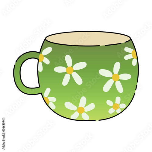 Vector cup with flower print