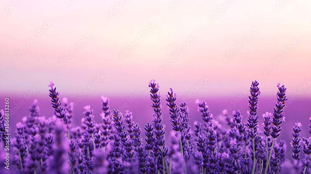 Obraz premium Soothing Lavender Field with Calming Gradient Background
